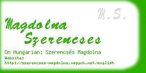 magdolna szerencses business card